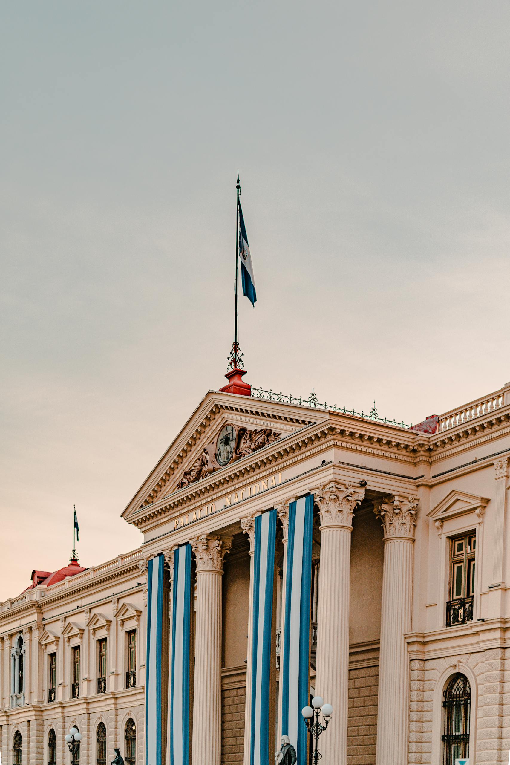 Facade of the National Palace of El Salvador in San Salvador